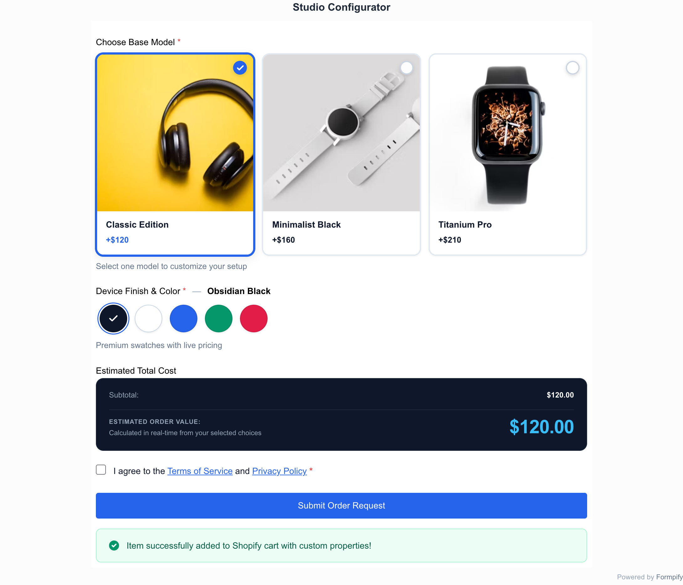 Live Storefront Add to Cart Success Notification
